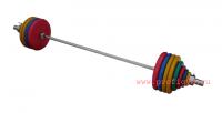 ШТРЦ-212-50 Штанга ProfiGym тренировочная 212,5 кг с грифом 50мм