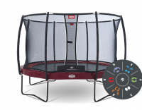 Батут BERG Elite+ Tattoo 430 (красный) с защитной сеткой T-Series