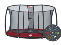 Батут Berg Elite+ InGround Tattoo 430 (красный) с защитной сеткой T-Series