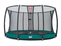 Батут Berg Elite+ InGround Tattoo 430 (зеленый) с защитной сеткой T-Series