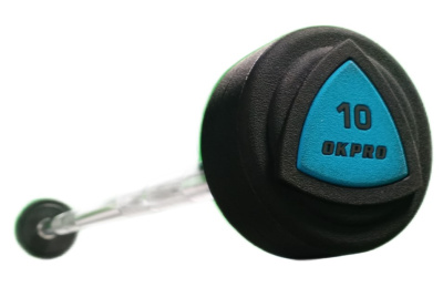 Набор фиксированных полиуретановых штанг от 10 до 50 кг шаг 5 кг (9 штанг) Okpro