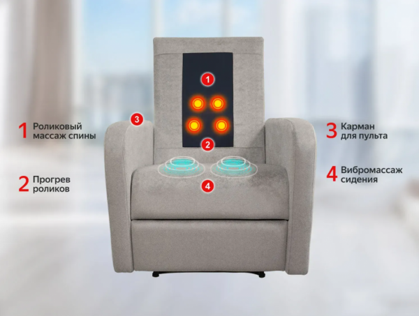 Массажное кресло реклайнер Fujimo E-comfort Chair F3005 FMF Грейси (Sakura 9)