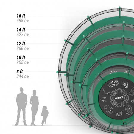 Батут Unixline Supreme Game 14 ft (green)