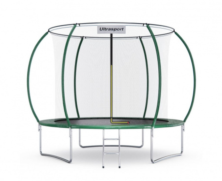 Батут DFC Ultrasport 10 ft с внутренней сеткой / лестница в комплекте