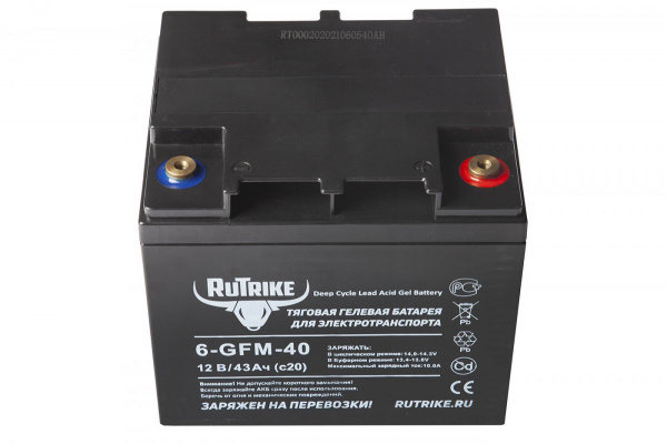 Тяговый аккумулятор RuTrike 6-GFM-40 (12V43A/H C20)