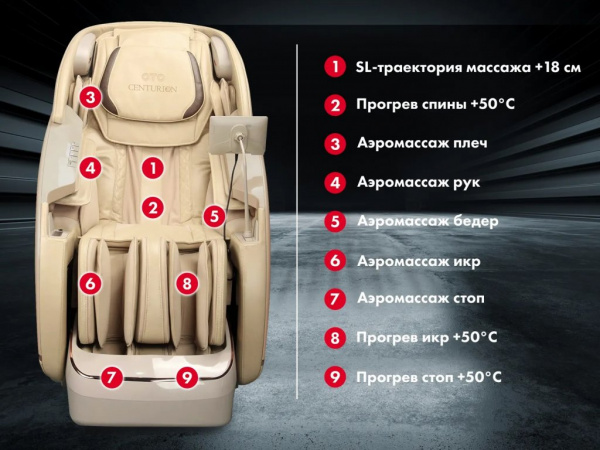 Массажное кресло Oto Centurion Pro Light CN-01 Песочный
