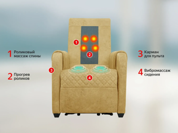 Массажное кресло реклайнер с подъемом Fujimo Lounge Up F7003 ZLFL на заказ