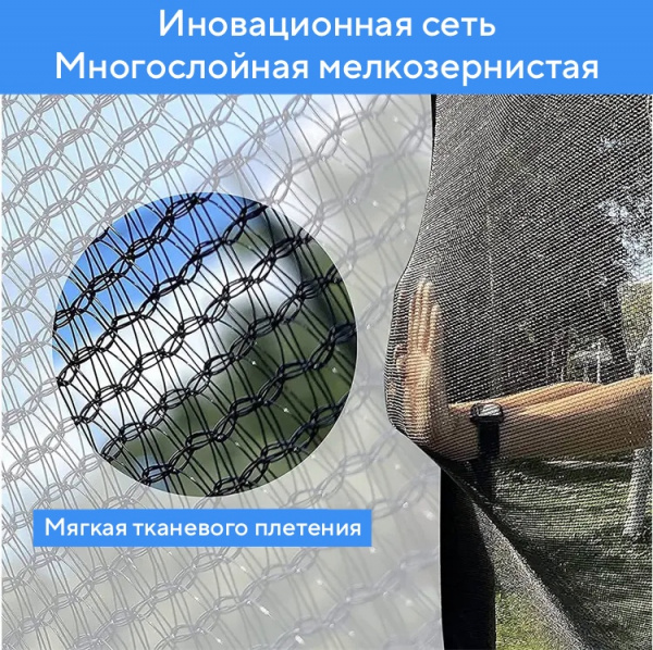 Батут с защитной сеткой "Perfetto Sport Premium Strong 10" диаметр 3,0 м зелёный