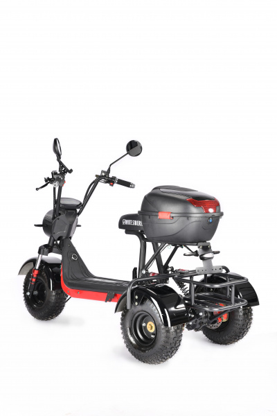 Электроскутер Citycoco White Siberia TRIKE MINI 1500W Черный