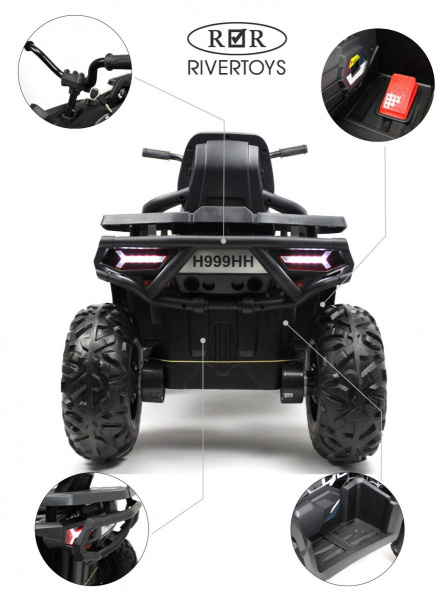 Детский электроквадроцикл H999HH Черный Spider
