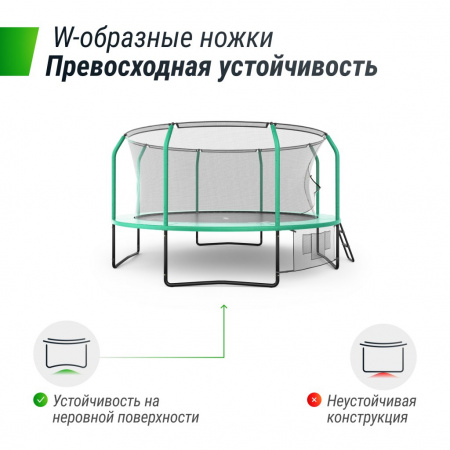 Батут Unixline Supreme Game 14 ft (green)