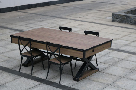 Комплект 2 в 1 "Superior" — аэрохоккей обеденный 7ф + 4 стула (221 x 120 x 82 см)