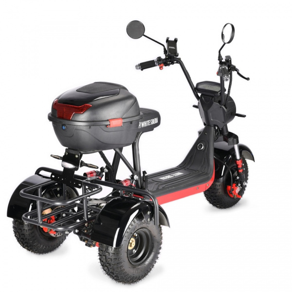 Электроскутер Citycoco White Siberia TRIKE MINI 178W Черный
