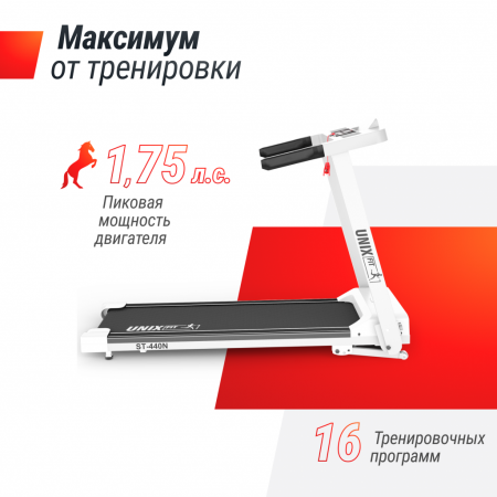 Беговая дорожка UNIXFIT ST-440N White