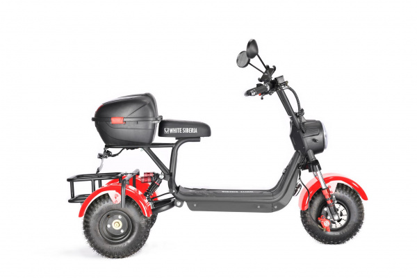 Электроскутер Citycoco White Siberia TRIKE MINI 1500W Красный