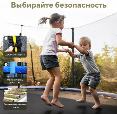 Батут с защитной сеткой "Perfetto Sport 12 Dynamics" диаметр 3,7 м