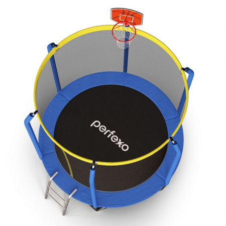 Батут Perfexo, 10FT, 305 см с сеткой, лестницей, баскетбольным кольцом и сумкой для обуви