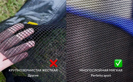 Батут с защитной сеткой "Perfetto Sport 12 Dynamics" диаметр 3,7 м